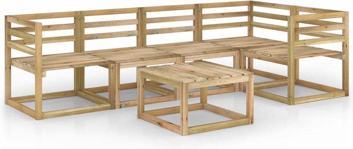 Vidaxl 6-delige Loungeset Geïmpregneerd Grenenhout - Bruin