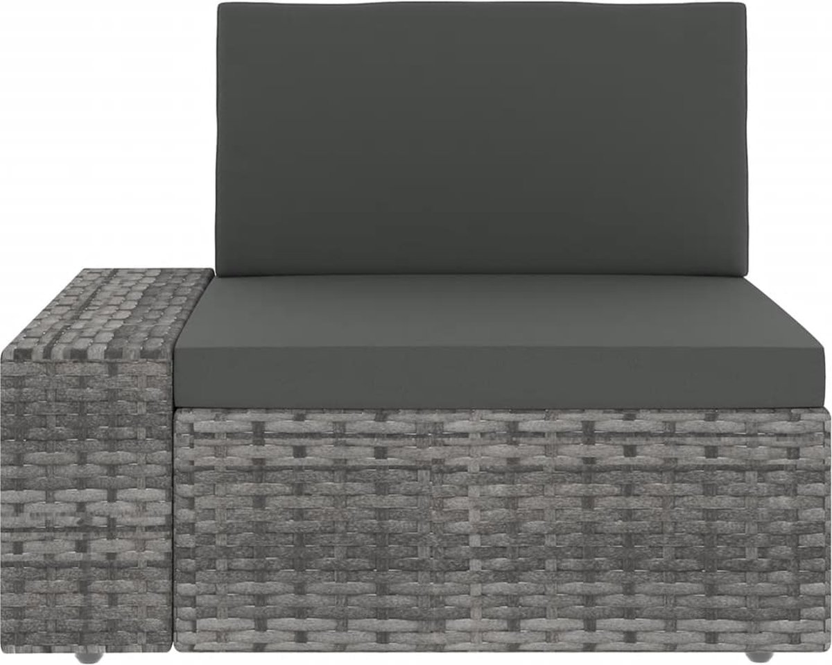 Vidaxl 8-delige Loungeset Met Kussens Poly Rattan - Grijs