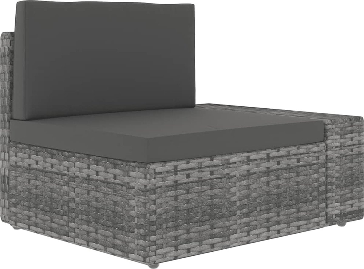 Vidaxl 8-delige Loungeset Met Kussens Poly Rattan - Grijs