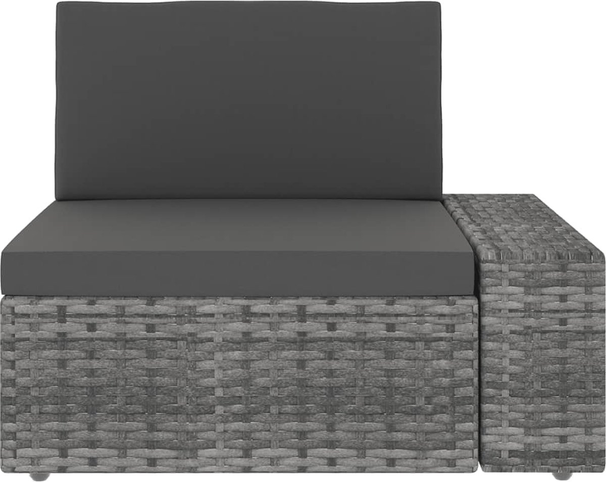 Vidaxl 8-delige Loungeset Met Kussens Poly Rattan - Grijs