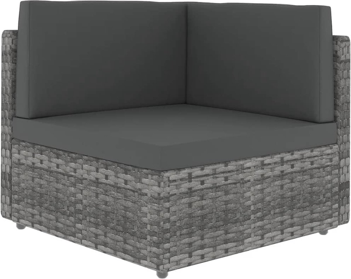 Vidaxl 8-delige Loungeset Met Kussens Poly Rattan - Grijs