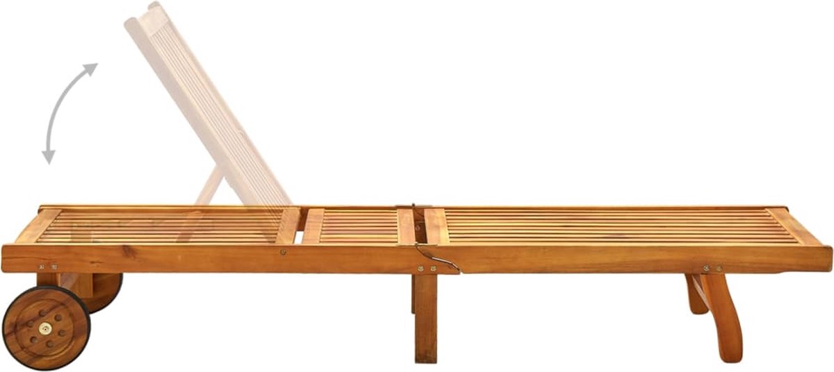 Vidaxl Ligbed Met Kussen Massief Acaciahout - Groen