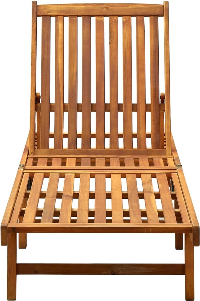 Vidaxl Ligbed Met Kussen Massief Acaciahout - Groen