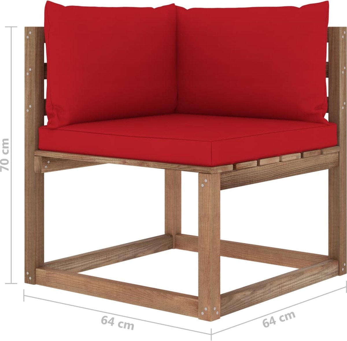 Vidaxl 4-delige Loungeset Pallet Met Kussens Geïmpregneerd Grenenhout - Bruin