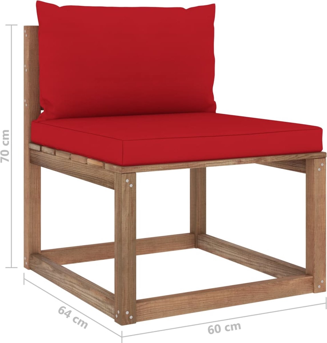 Vidaxl 4-delige Loungeset Pallet Met Kussens Geïmpregneerd Grenenhout - Bruin