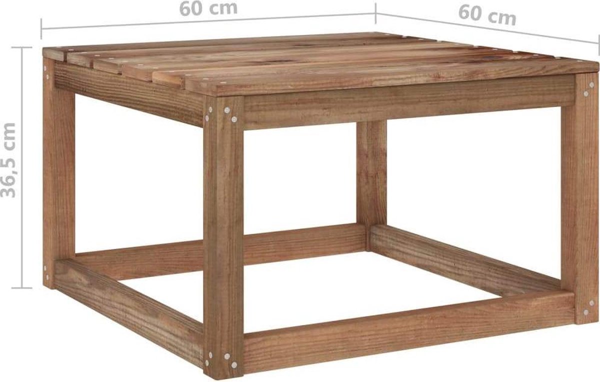 Vidaxl 4-delige Loungeset Pallet Met Kussens Geïmpregneerd Grenenhout - Bruin