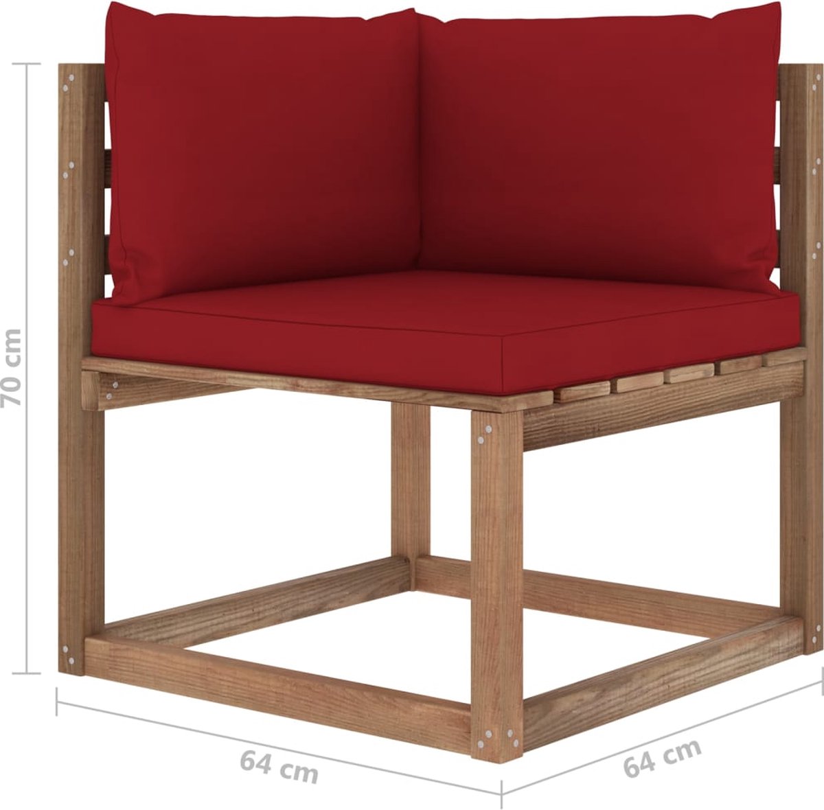 Vidaxl Tuinbank 4-zits Pallet Met Kussens Geïmpregneerd Grenenhout - Bruin