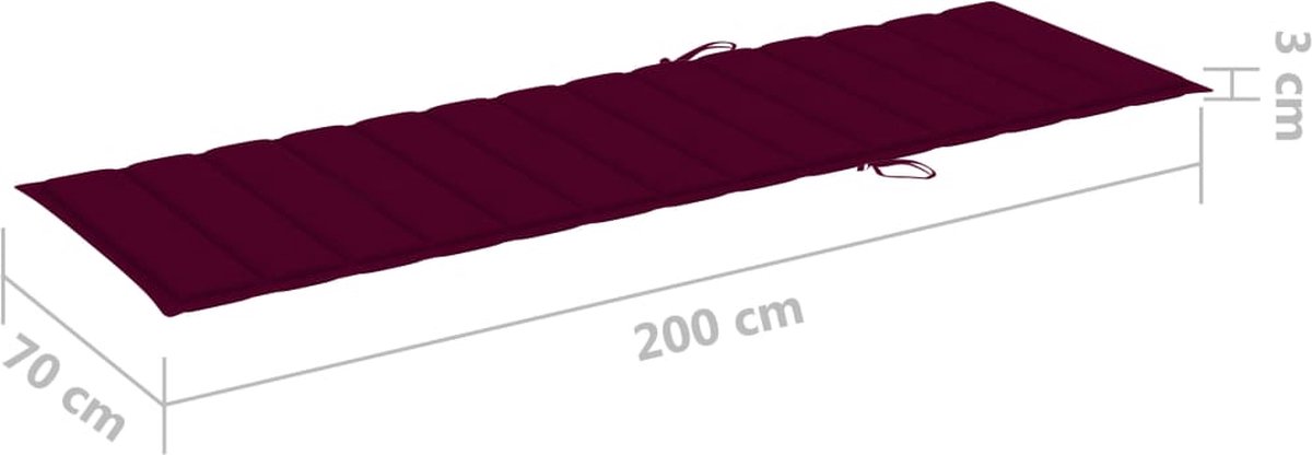 Vidaxl Ligbed Met Wijn Kussen Geïmpregneerd Grenenhout - Rood