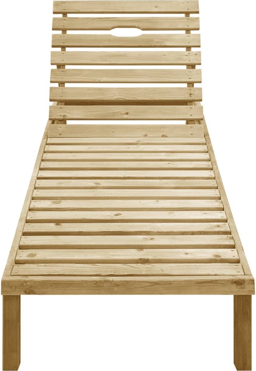 Vidaxl Ligbed Met Wijn Kussen Geïmpregneerd Grenenhout - Rood