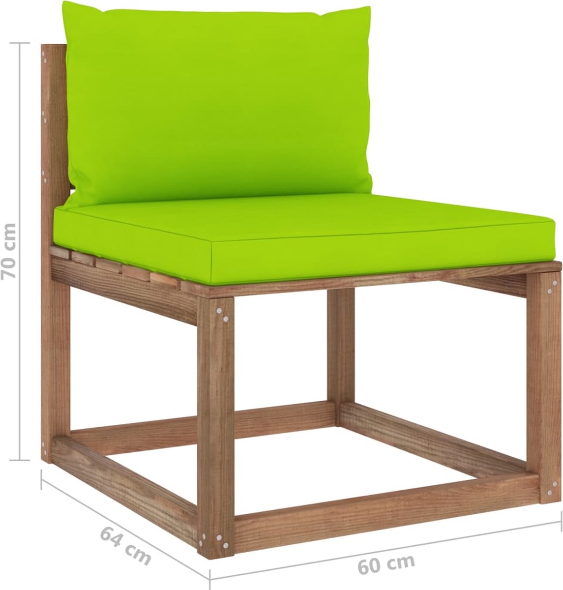 Vidaxl Tuinbank 4-zits Pallet Met Kussens Geïmpregneerd Grenenhout - Bruin