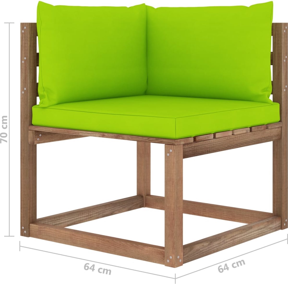 Vidaxl Tuinbank 4-zits Pallet Met Kussens Geïmpregneerd Grenenhout - Bruin