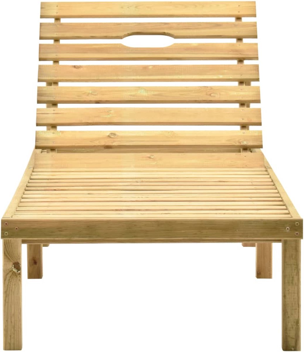 Vidaxl Ligbed Met Tafeltje En Kussen Geïmpregneerd Grenenhout - Groen