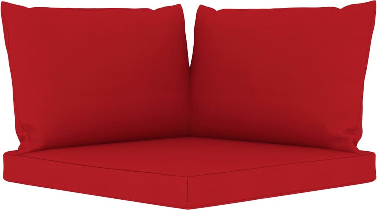 Vidaxl 6-delige Loungeset Met Rode Kussens - Rood