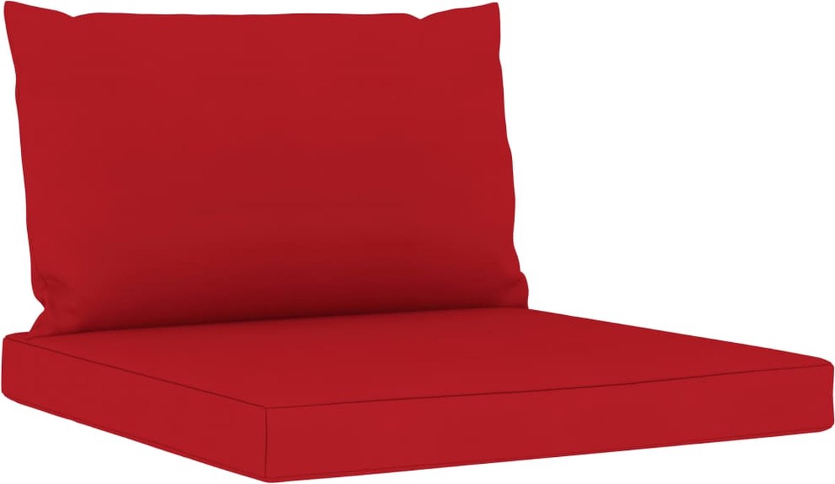 Vidaxl 6-delige Loungeset Met Rode Kussens - Rood