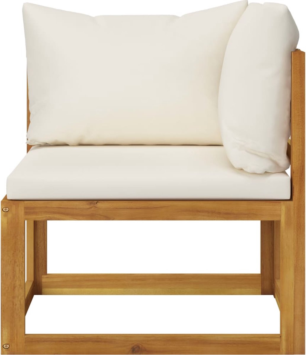 Vidaxl 7-delige Loungeset Met Kussens Massief Acaciahout Crème