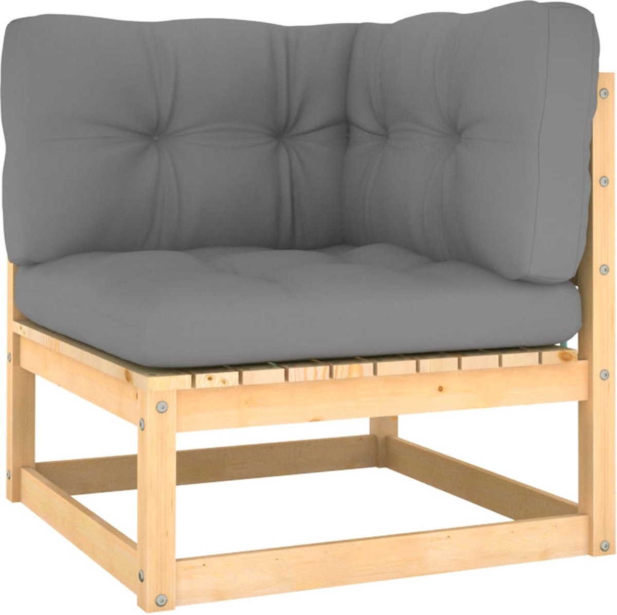 Vidaxl 11-delige Loungeset Met Kussens Massief Grenenhout - Grijs