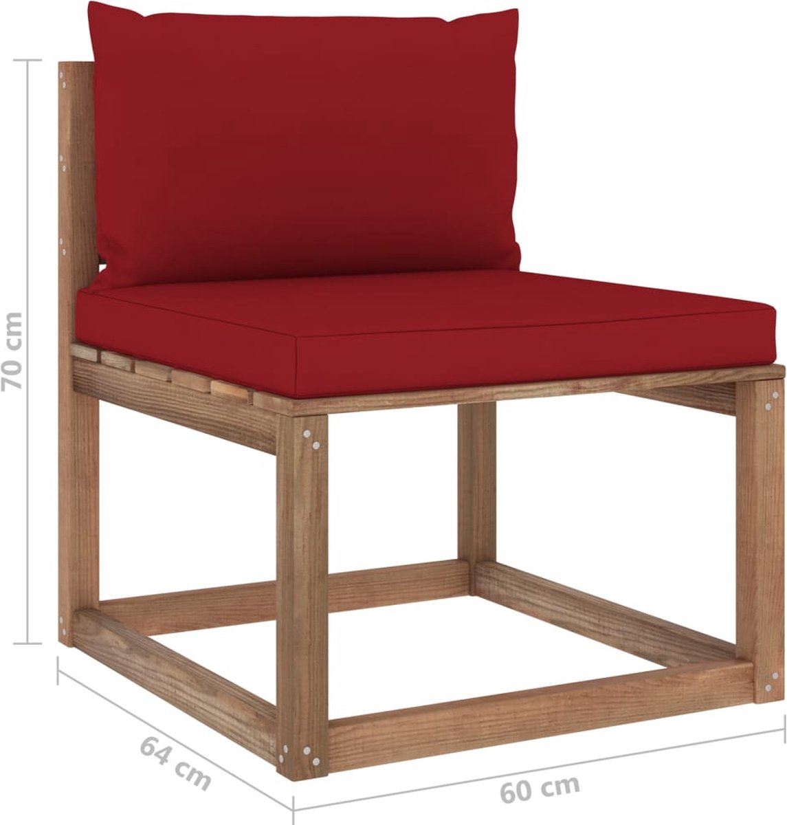 Vidaxl 6-delige Loungeset Pallet Met Kussens Geïmpregneerd Grenenhout - Bruin