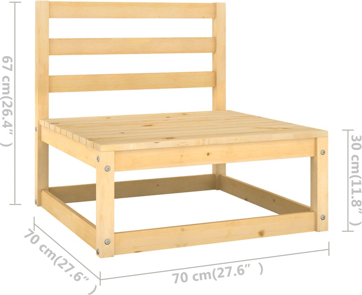 Vidaxl 9-delige Loungeset Met Kussens Massief Grenenhout - Grijs