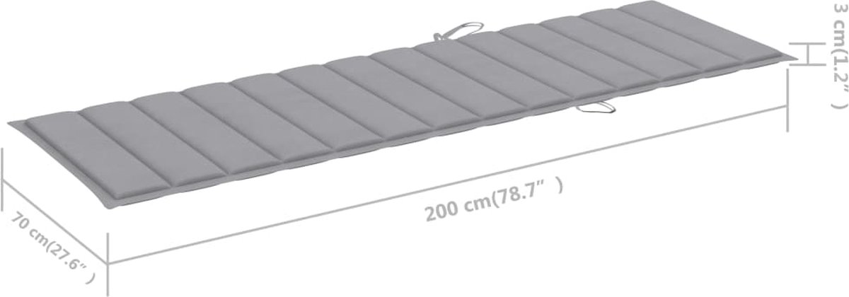 Vidaxl Ligbed Met Kussen Geïmpregneerd Grenenhout - Grijs