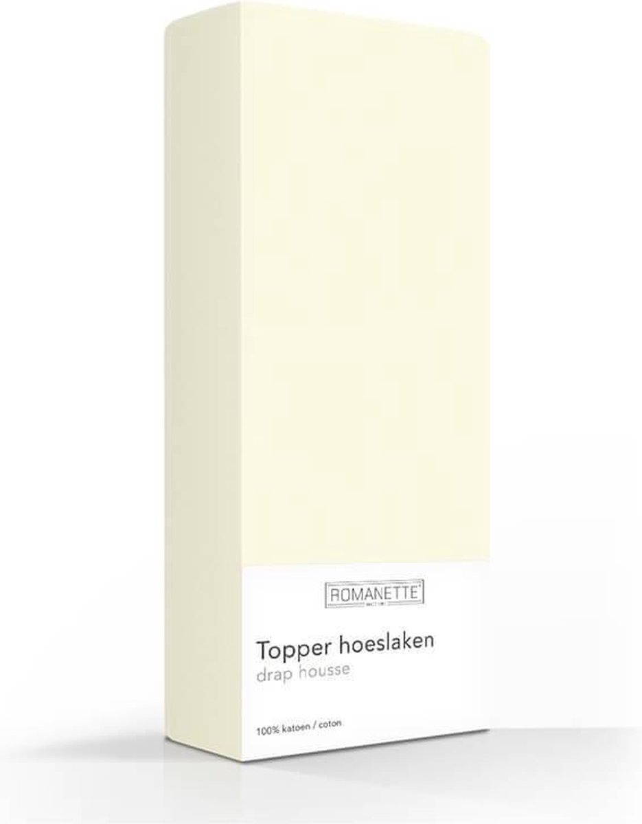 Romanette Topper Hoeslaken Katoen Ivoor-180 X 200 Cm