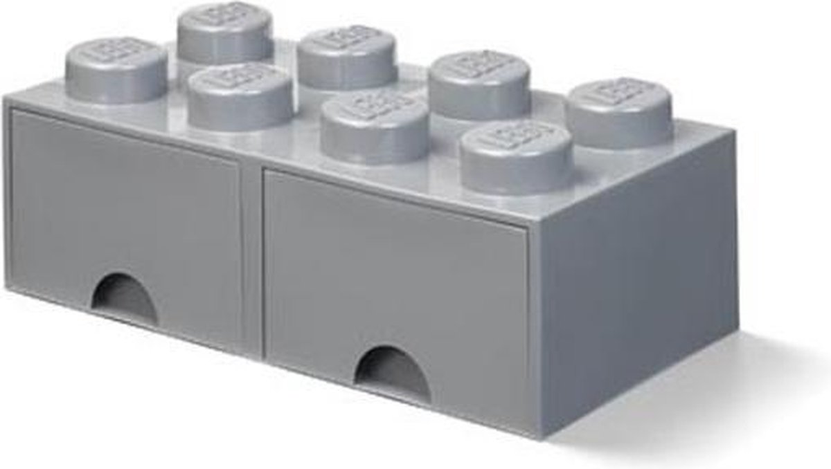 Lego Opbergdoos -blokje Met 2 Lades, 22,5 Liter, - Polypropyleen - - Gris