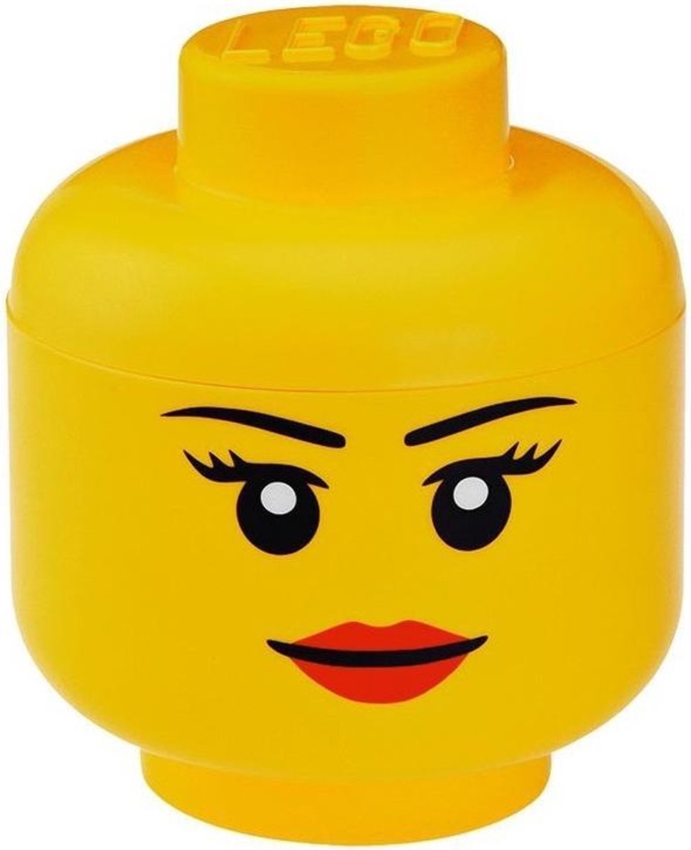 Lego Opbergdoos -hoofd Girl, - Polypropyleen - - Geel