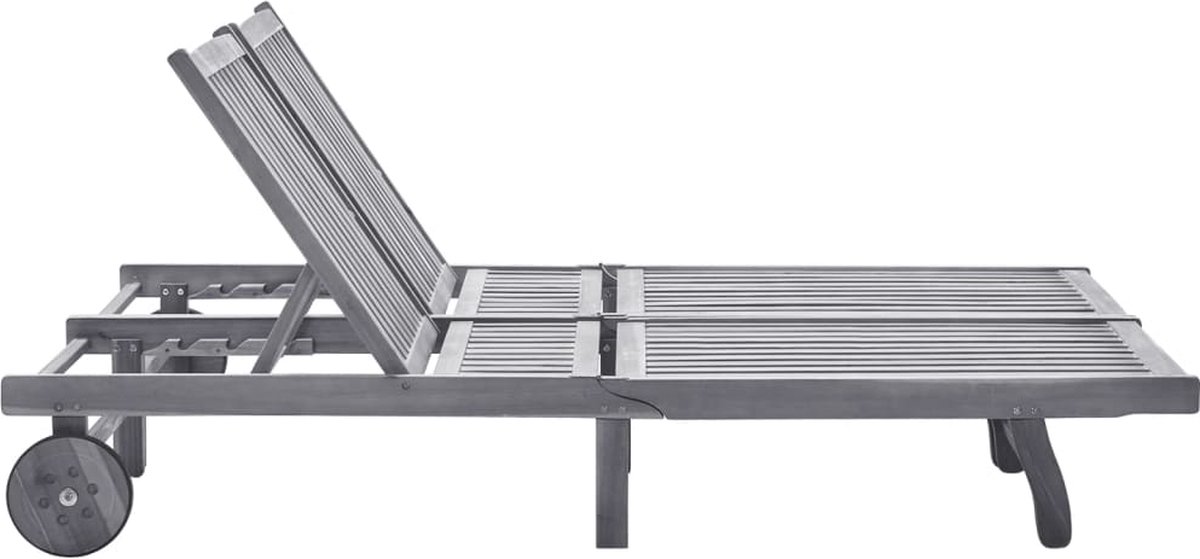 Vidaxl Ligbed 2-persoons Met Kussens Massief Acaciahout - Grijs