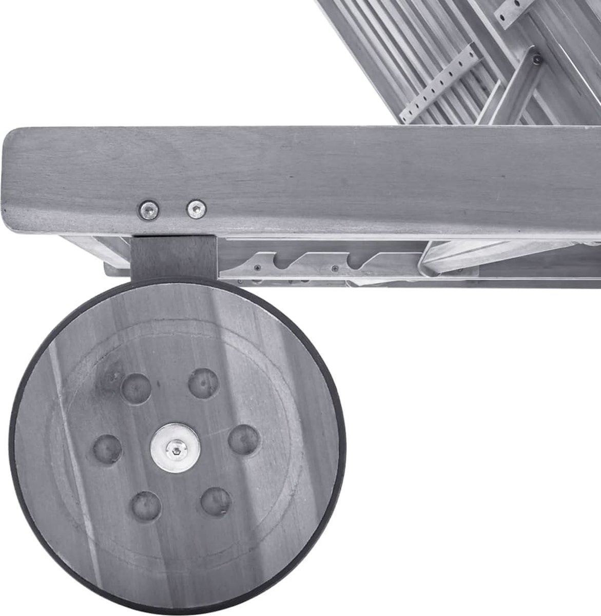 Vidaxl Ligbed 2-persoons Met Kussens Massief Acaciahout - Grijs