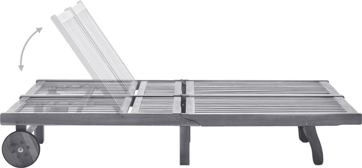 Vidaxl Ligbed 2-persoons Met Kussens Massief Acaciahout - Grijs