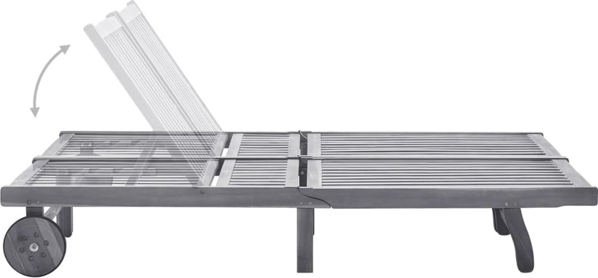 Vidaxl Ligbed 2-persoons Met Kussens Massief Acaciahout - Grijs