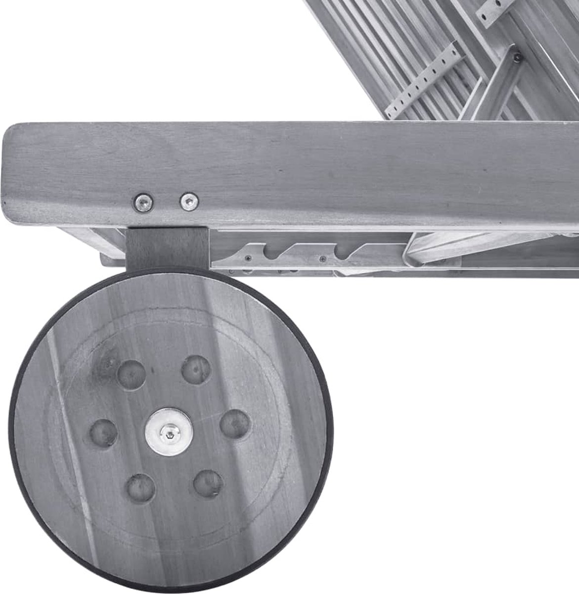 Vidaxl Ligbed 2-persoons Met Kussens Massief Acaciahout - Grijs