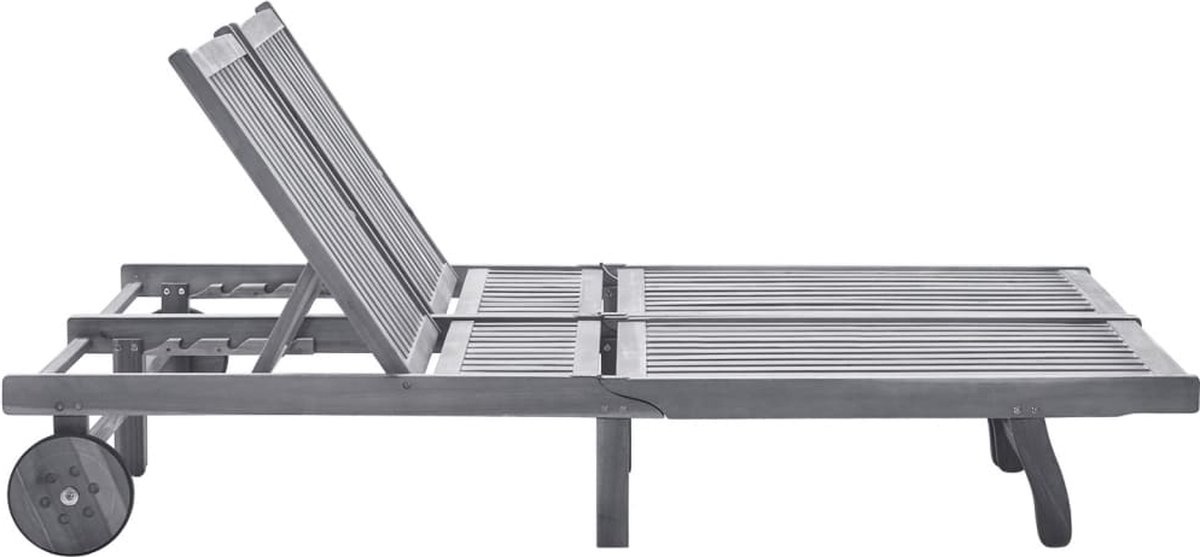 Vidaxl Ligbed 2-persoons Met Kussens Massief Acaciahout - Grijs