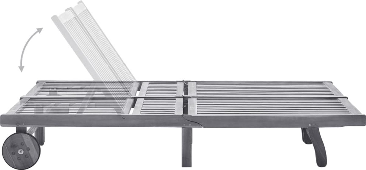 Vidaxl Ligbed 2-persoons Met Kussens Massief Acaciahout - Grijs