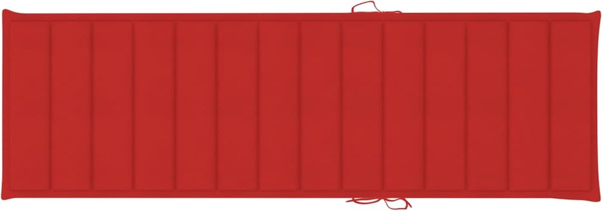 Vidaxl Ligbed Tweepersoons Met Rode Kussens Geïmpregneerd Grenenhout - Rood