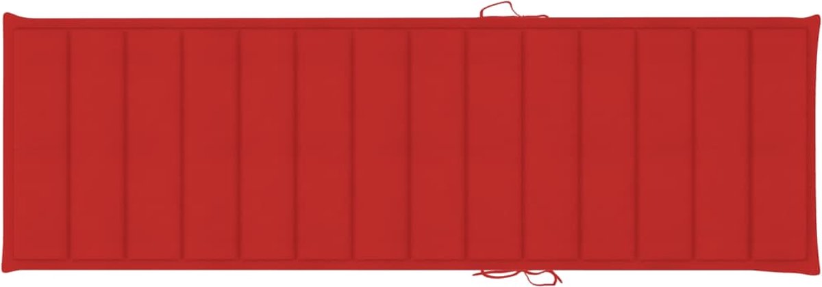 Vidaxl Ligbed Tweepersoons Met Rode Kussens Geïmpregneerd Grenenhout - Rood