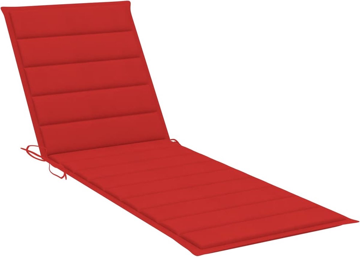 Vidaxl Ligbed Tweepersoons Met Rode Kussens Geïmpregneerd Grenenhout - Rood