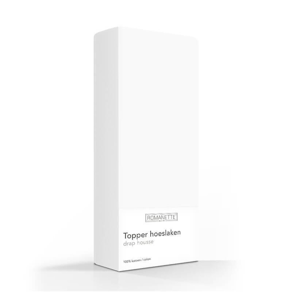 Romanette Topper Hoeslaken Katoen -200 X 200 Cm - Wit