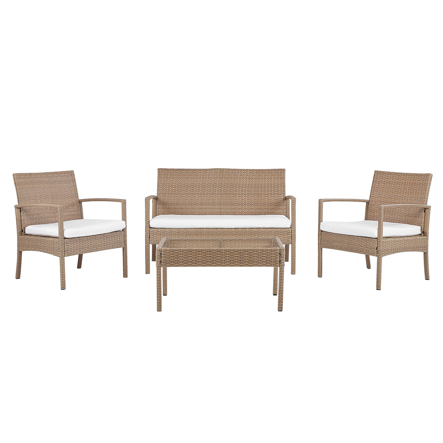 Beliani Marsala - Loungeset-natuurlijk-pe Rotan - Beige