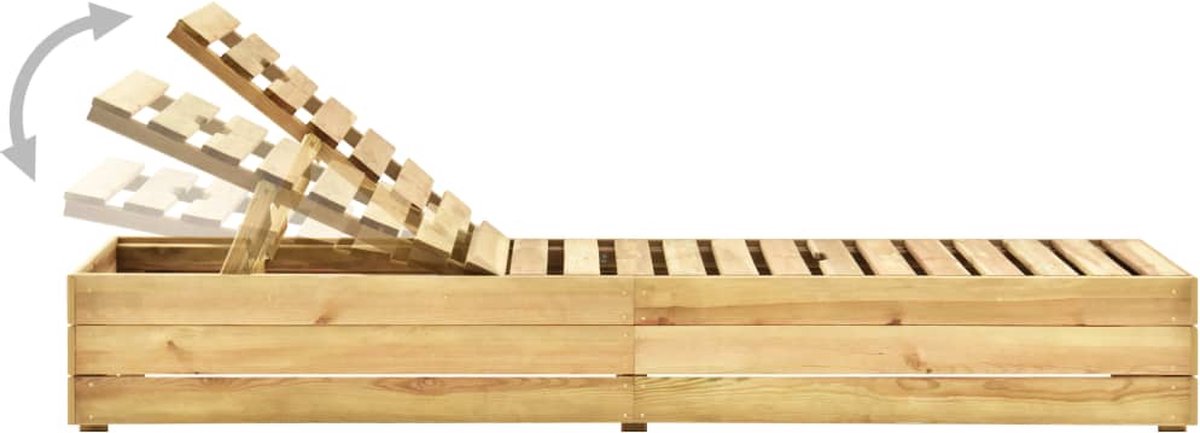 Vidaxl Ligbed Met Tafeltje En Kussen Geïmpregneerd Grenenhout - Groen