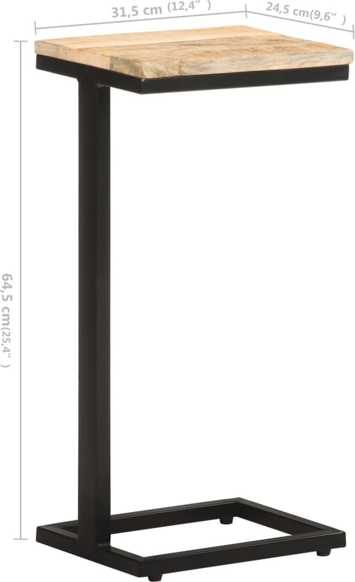 Vidaxl Bijzettafels 2 St 31,5x24,5x64,5 Cm Ruw Mangohout - Bruin