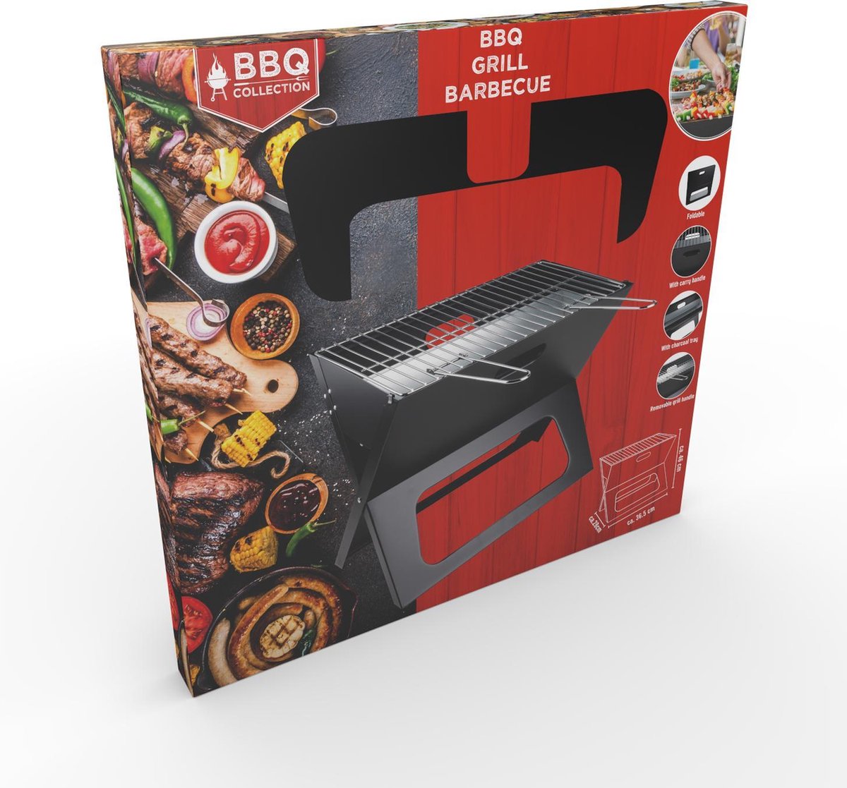 BBQ Collection Barbecue - Bbq - Draagbaar - Opvouwbaar - Losse Vuurschaal En Grillrooster - - Zwart
