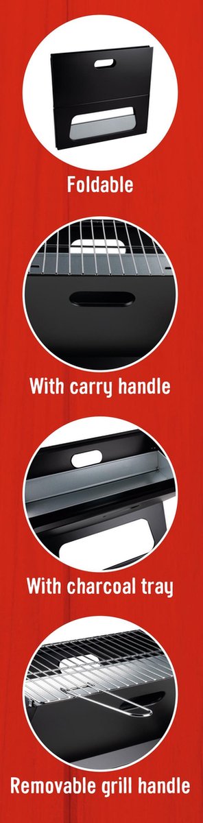 BBQ Collection Barbecue - Bbq - Draagbaar - Opvouwbaar - Losse Vuurschaal En Grillrooster - - Zwart