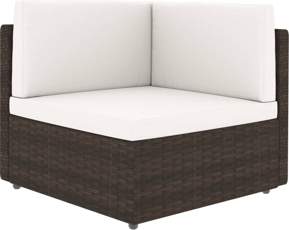 Vidaxl 8-delige Loungeset Met Kussens Poly Rattan - Bruin