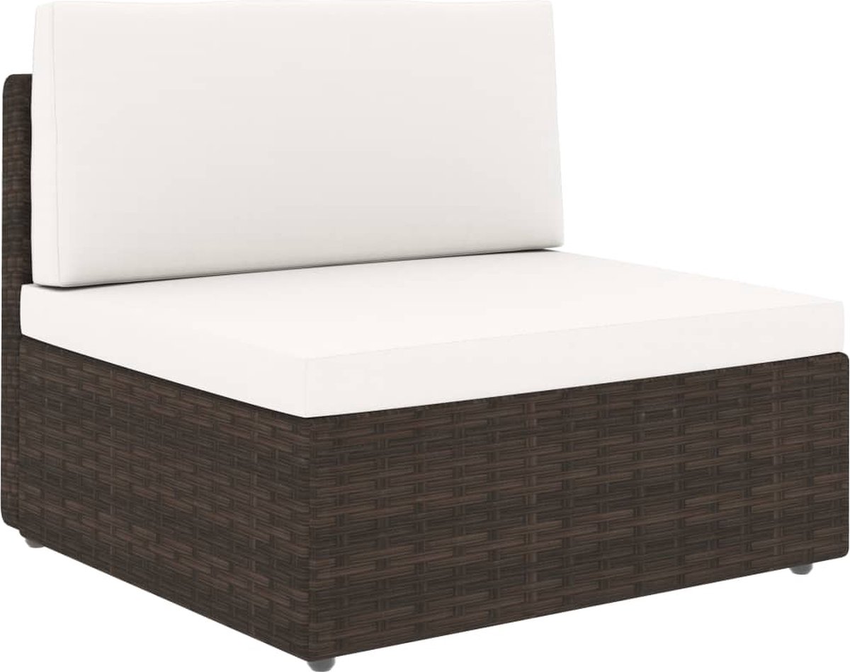 Vidaxl 8-delige Loungeset Met Kussens Poly Rattan - Bruin
