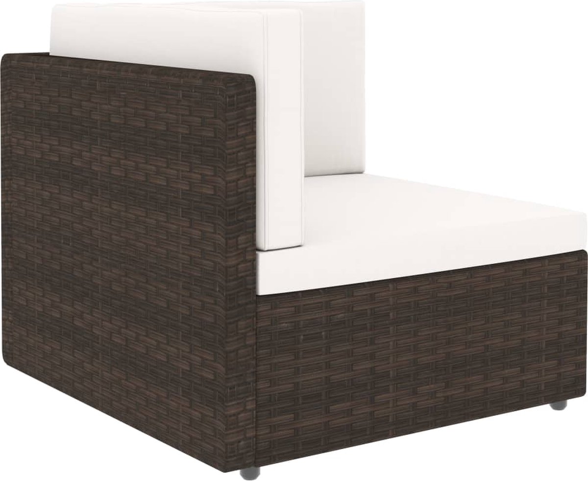 Vidaxl 10-delige Loungeset Met Kussens Poly Rattan - Bruin