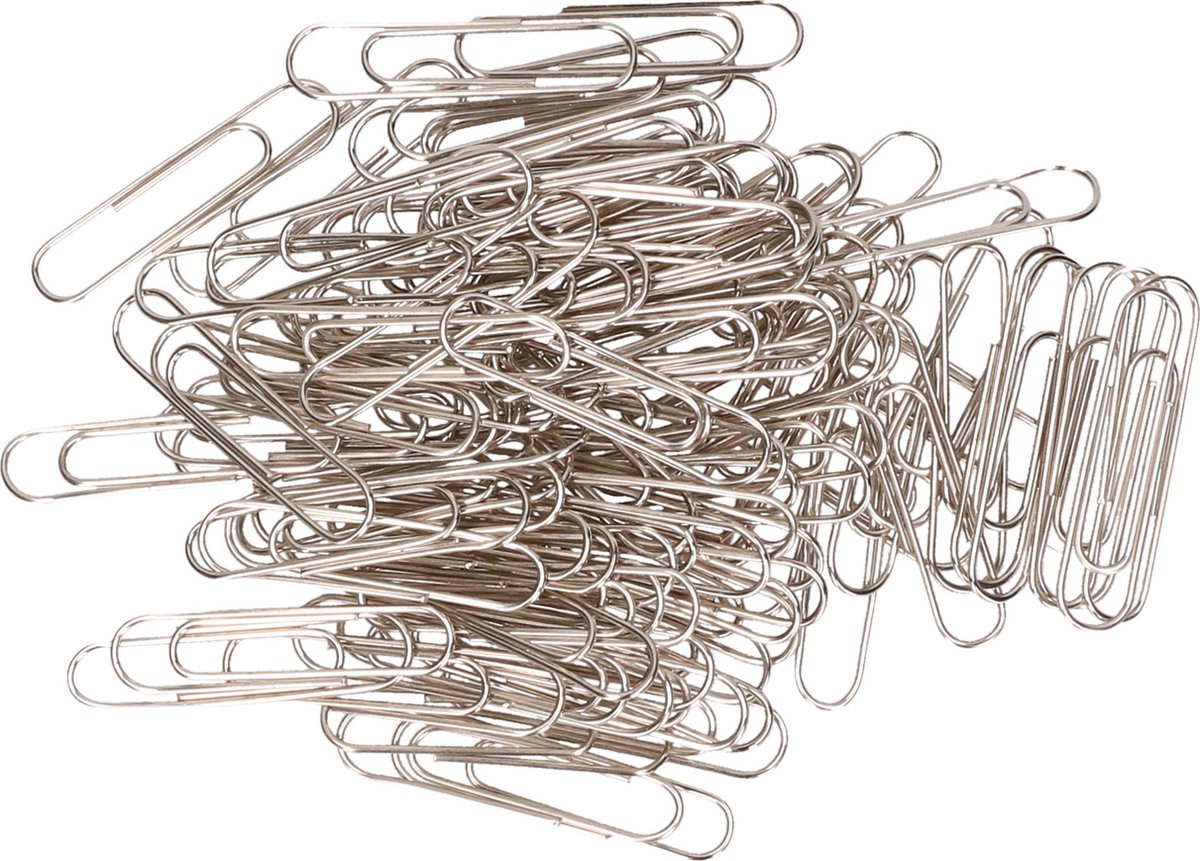 300x Stuks Paperclips 32 Mm Zink - Kantoorartikelen - Papier Clips - Silver