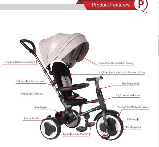 Qplay Driewieler Rito Deluxe - - Blauw