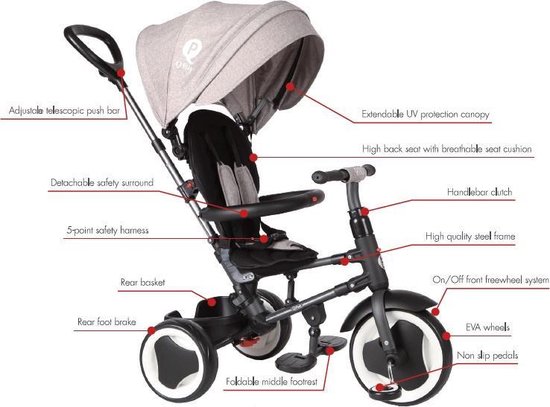 Qplay Driewieler Rito Deluxe - - Blauw