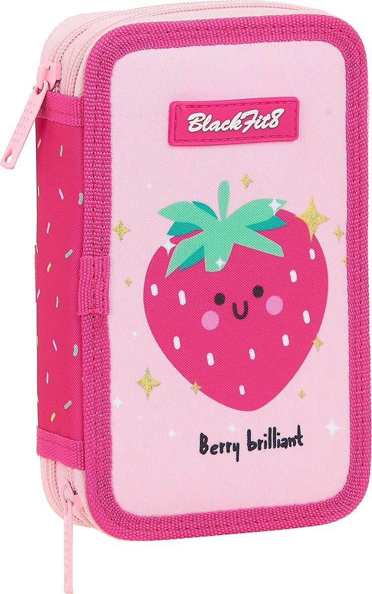 Blackfit8 Gevuld Etui Aardbei - 19.5 X 12.5 Cm - 28 St. - Polyester - Roze