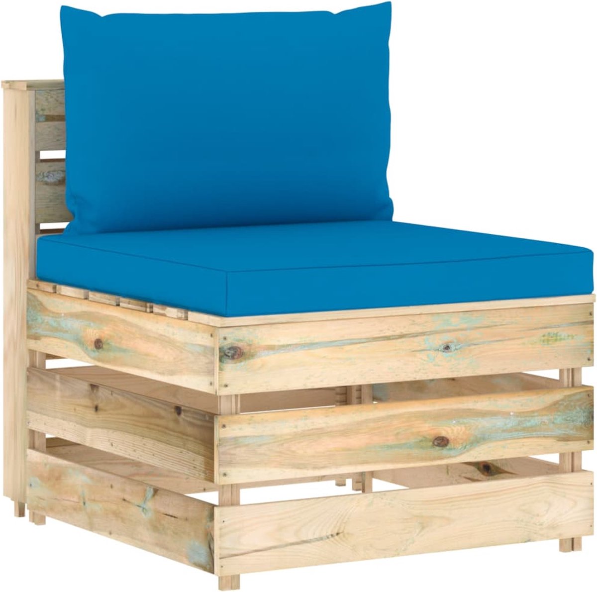 Vidaxl 7-delige Loungeset Met Kussens Geïmpregneerd Hout - Blauw